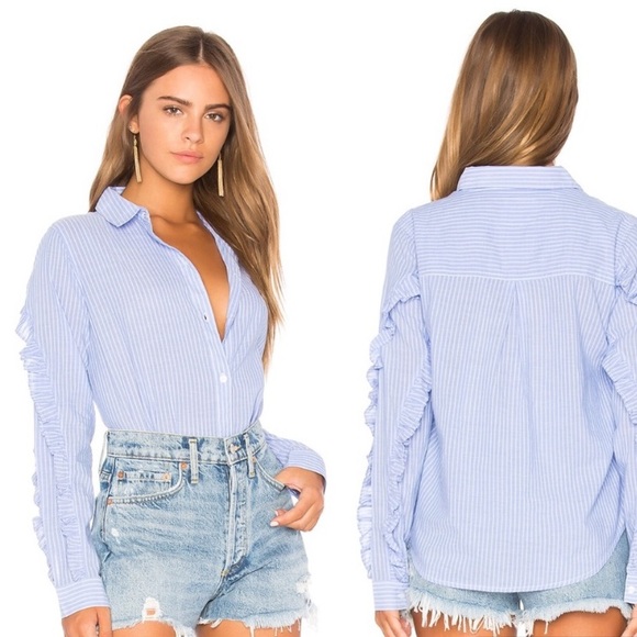 Rails Lizzi Button Up Blue & White Mini Stripe S - Picture 2 of 10
